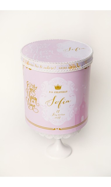 Trusou de botez brodat pentru fetite cu printese, Once upon a time 6